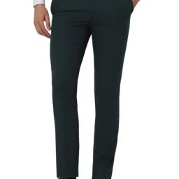 Van Heusen Green Slim fit Solid Trousers-image-60