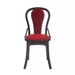 Supreme Pearl Super Lacquer Synthetic & Resin Black & Red Without Arm Chair (Pack of 4)-image-6