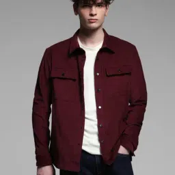 Jack & Jones Maroon Cotton Loose fit Shirts-picture-19