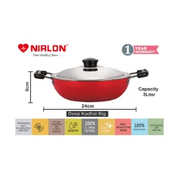 Nirlon Non-Stick Red Aluminium Cookware Utensils Combo set of 3 pieces image 4
