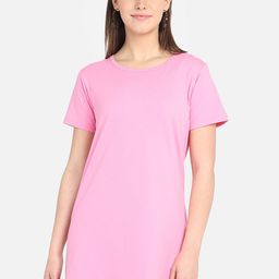 PROTEENS Women Pink Solid Boat Neck T-shirt-image-94