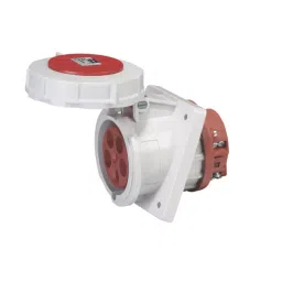 9Electric Industrial Socket 32 ​​A 230 V AC 3 Pole Panel Mounted IP67 6H Clock Position, 9E 1502-27