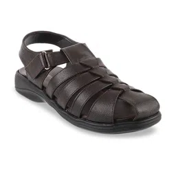 WALKWAY by Metro Men Coffee Brown Solid Fisherman Sandals-48