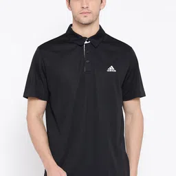 ADIDAS Men Black Approach Solid Polo Collar T-shirt-picture-46
