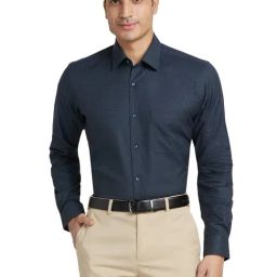 Raymond Green Cotton Contemporary Fit Texture Shirt-picture-10