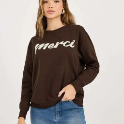 Styli Brown Printed Sweatshirt-image-77