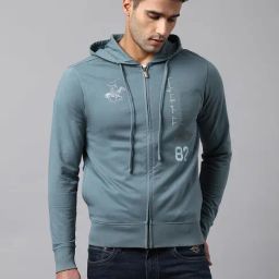 Beverly Hills Polo Club Teal Blue Regular Fit Cotton Hooded Sweatshirt-picture-18