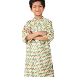 Fabindia Kids Multicolor Printed Full Sleeves Kurta-image-18