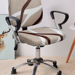 Cortina Set Of 4 Beige & Maroon Abstract Chair Covers-47