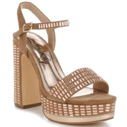 London Rag Women's Tan Ankle Strap Sandals-image-47