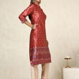 Soch Red Regular Fit Printed Kurtas image 3