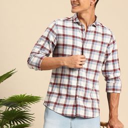 Mast & Harbour Pure Cotton Checked Casual Shirt-picture-1