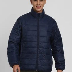 American Eagle Navy Regular Fit Quilted Puffer Jacket-image-78