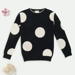 Pantaloons Junior Girls Jet Black Printed Sweater-picture-32