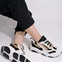 Shoetopia Women's White & Black Sneakers-image-128