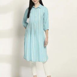 Rangriti Teal Modal Blend Straight Kurta-image-97