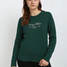 TOMMY HILFIGER Green Cotton Graphic Print Sweatshirt-picture-33
