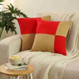 House This Jyamiti Beige & Red Cotton Cushion Covers - Set of 2-30