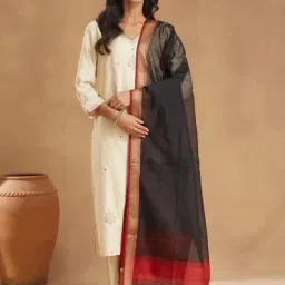 Fabindia Black Woven Dupatta-picture-31