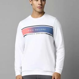 Louis Philippe Milky White Regular Fit Printed Sweatshirt-image-87