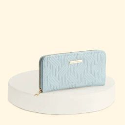 Forever Glam by Pantaloons Light Blue Textured Medium Zip Around Wallet for Women-picture-13