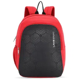 Lavie Sport Hexa 2C 18L Casual Dobby Daypack | School Bag For Boys & Girls (Red)-image-94