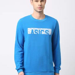 Asics Sky Blue Regular Fit Graphic Print Sweatshirt-picture-15
