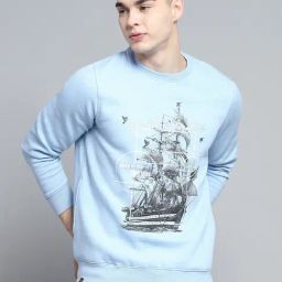 Monte Carlo Mens Printed Sky Blue Round Neck Full Sleeve Sweatshirt-picture-14