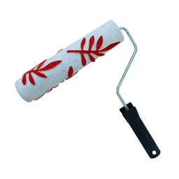 Kayra Decor Leaf Pattern Paint Roller with Chrome Handle 9 Inch, ROLLNO33-picture-41