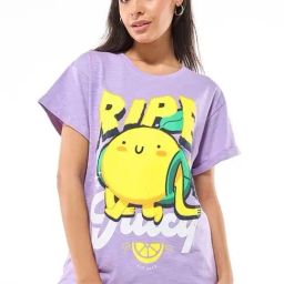 Bewakoof Purple Printed Cotton T-shirt-picture-29