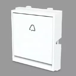 Cona Platinum Deep Dual Bell Push With Blue LED Indicator 10 A White, 14276-21