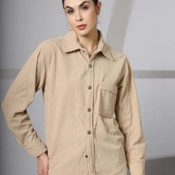 Chkokko Beige Plain Shacket-image-92