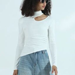 Showoff White Cotton Regular Fit Top-image-40