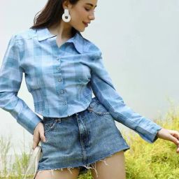 Pinacolada Blue Cotton Regular Fit Checked Shirt-picture-27