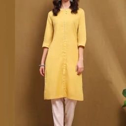 Biba Mellow Yellow Straight Kurta-image-45
