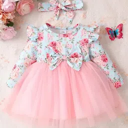 THOILLLING Girls Floral Printed Dress-47