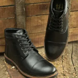 Hydes N Hues Men's Black Derby Boots-image-78