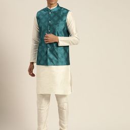 SOJANYA Regular Kurta With Churidar & With Nehru Jacket image 1