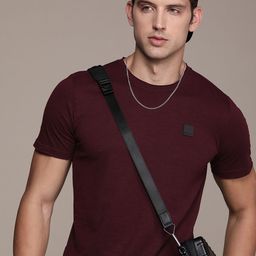 WROGN Self Design Slim Fit T-shirt-image-49