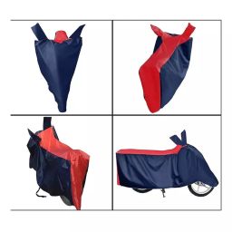 Auto Pearl Waterproof Two Wheeler Cover For LML NV (Red & Blue) image 2