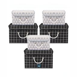 Aura Black Set of 6 Reusable Drawer Organiser Organisers-24