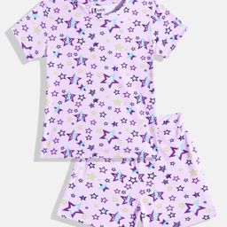 Eteenz Girls Star Print T-shirt with Shorts-image-89