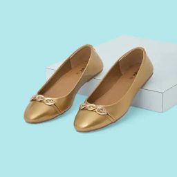 People by Pantaloons Women's Gold Flat Ballets-image-17