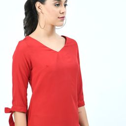 V&M Red & cayenne Crepe Top-image-52
