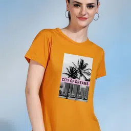 Moda Rapido Women Printed Bio Finish Raw Edge T-shirt-picture-16