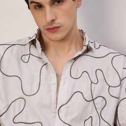 DENNISON Embroidered Drop-shoulder Shirt-image-9