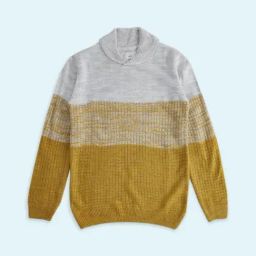 Pantaloons Junior Grey & Yellow Color Block Full Sleeves Sweater-image-51