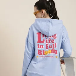 HERE&NOW Graphic Typography Printed Pure Cotton Hooded Sweatshirt-picture-39