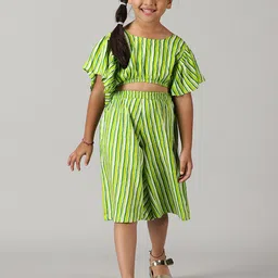 KiddoPanti Girls Striped Top with Culottes-image-89