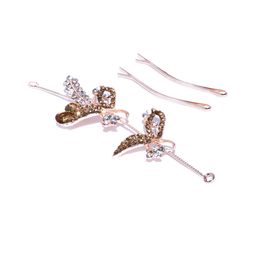 Kord Store Women Rose Gold Stone Leaf Design Bridal Tiara-56